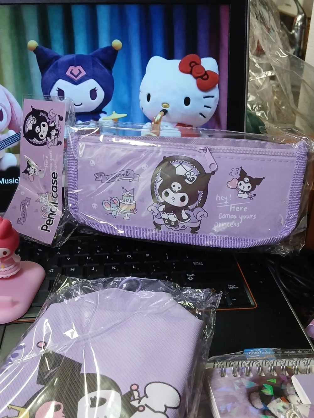 Sanrio Kuromi Lavender Pencil Case and Accessories Set